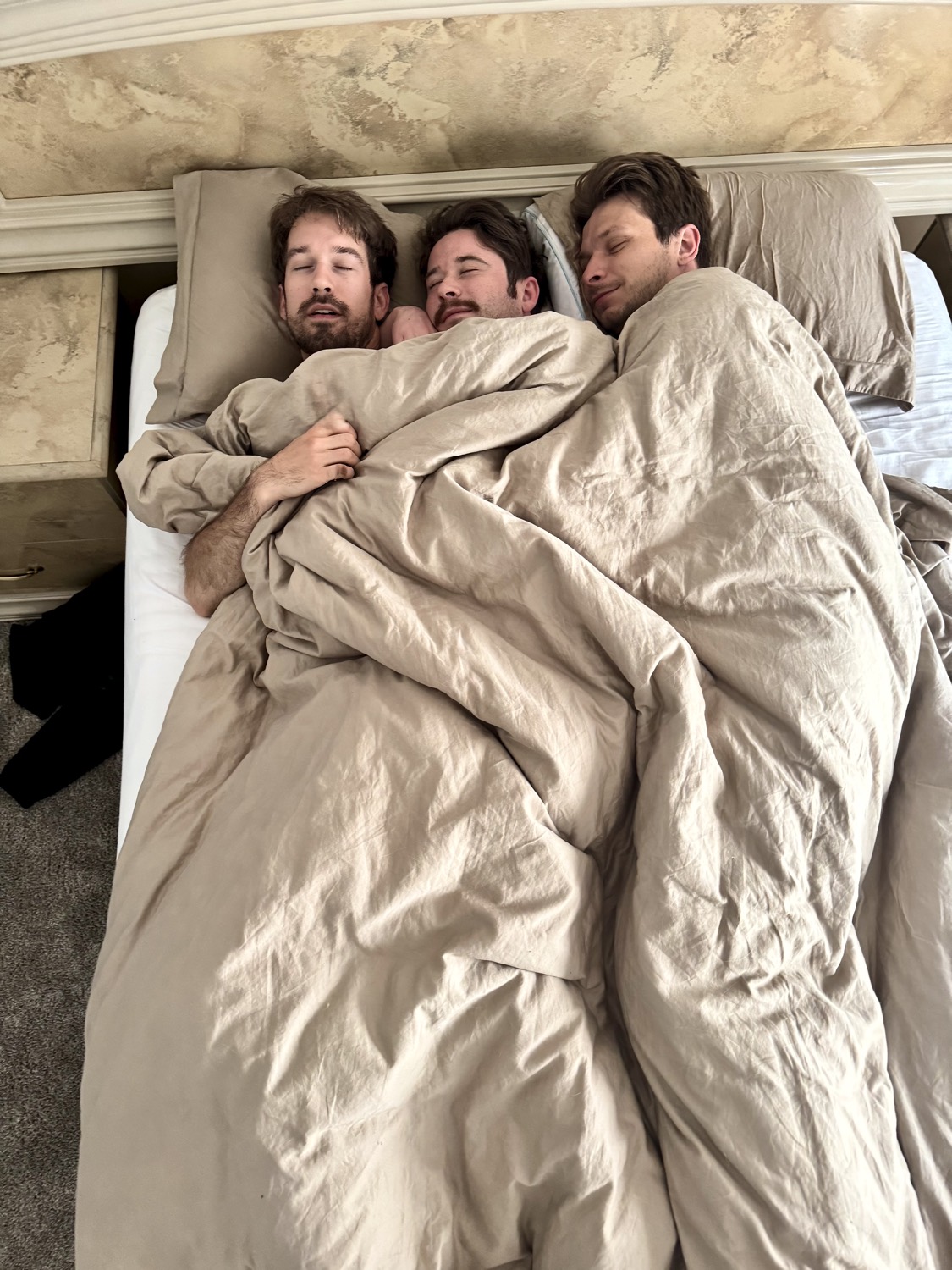 Three recently serviced clients resting after their session